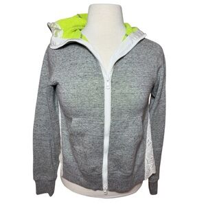 Gray Women's Zip-Up Hoodie w Lace like back-Size Small-Like New